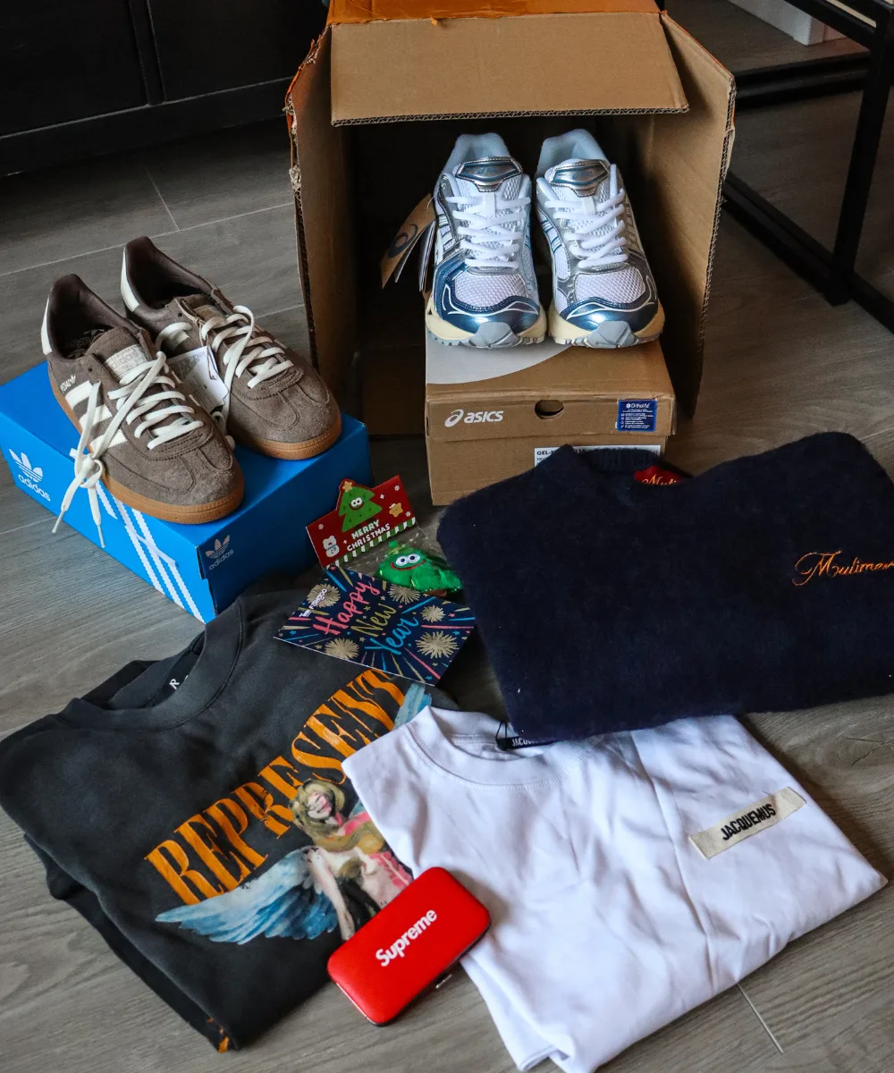 Fishgoo Haul to the Netherlands · Asics Gel-Kayano & Item Notes — haul arrival photo